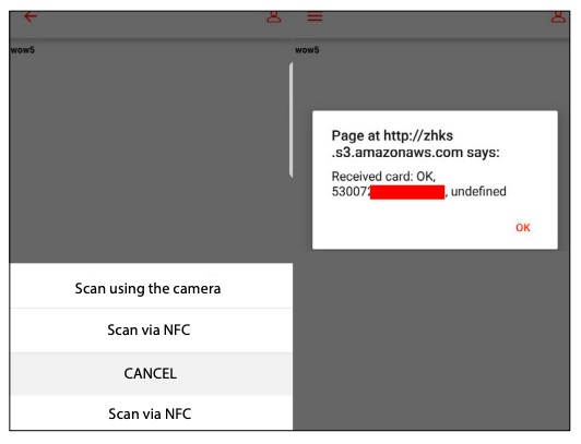 Figure 10. Card scan manipulation