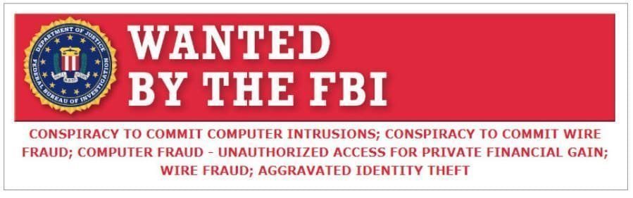 Рисунок 30. Фрагмент объявления ФБР о поиске киберпреступников

