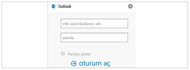 Рисунок 22. Поддельная форма аутентификации Outlook из фишинговой атаки на производителя военной техники Otokar