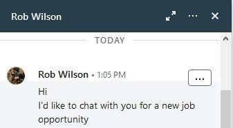 Пример переписки с Rob Wilson в социальной сети Linkedin
