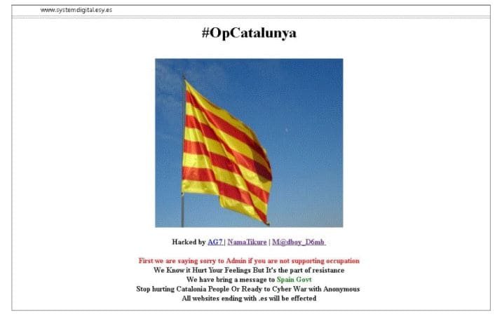 DDoS attacks against Spanish government websites