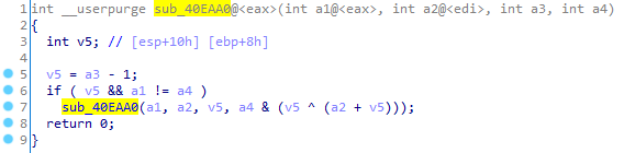 Recursive function (sample without junk code)