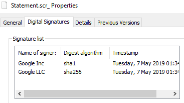  Figure 10. Certificates appended to a CobInt file